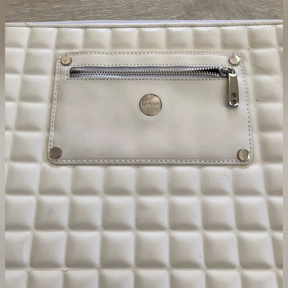 Knomo London White Quilted Laptop Sleeve Case Bag